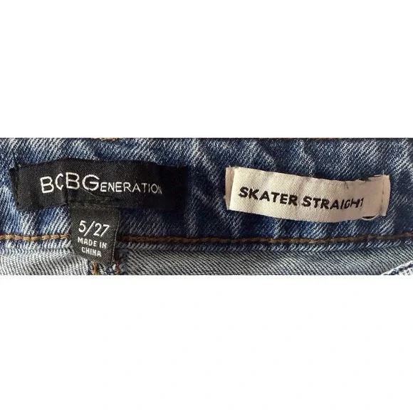 BCBgeneration Denim Blue Jeans Women's Size 5/27 5 Skater Starting Light Wash - Picture 6 of 9